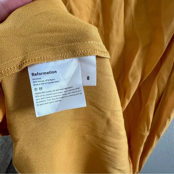 Reformation Harlow maxi slip dress in ochre - Picture 7 of 11